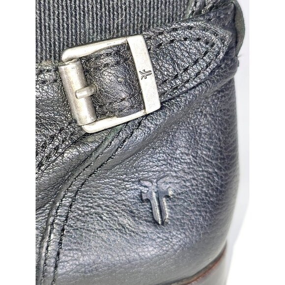 Frye Anna Gore Women's Black Leather Ankle Boots Buckle Detail Sze 8M 311 - Picture 5 of 16